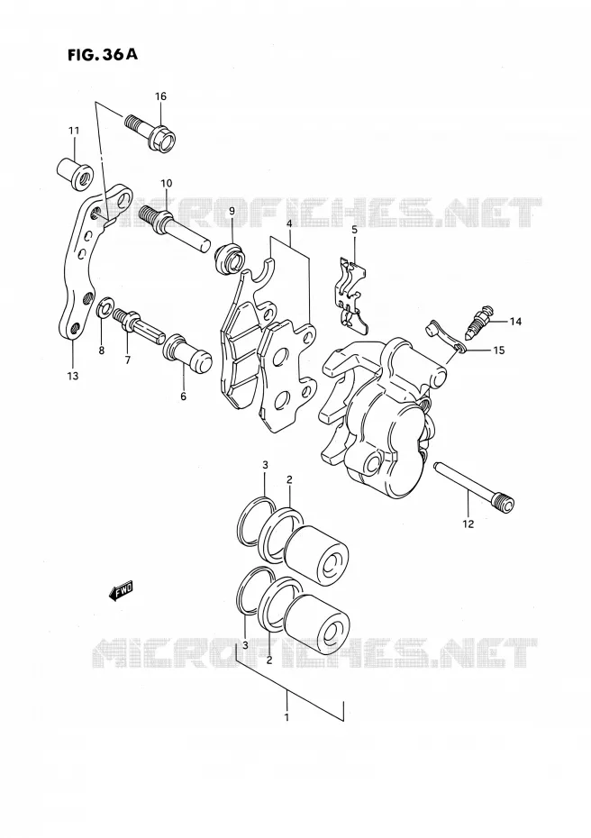 ETRIER DE FREIN AVANT (MODELE M/N/P/R/S) Suzuki MOTO 250 RMX 1994  RMX250 R (E03)