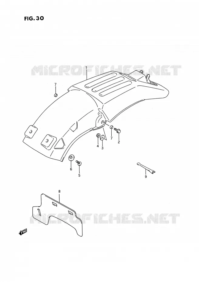 GARDE BOUE ARRIERE Suzuki MOTO 250 RMX 1994  RMX250 R (E03)
