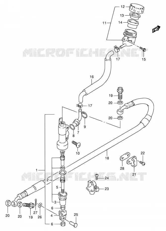 MAITRE CYLINDRE ARRIERE Suzuki MOTO 250 RMX 1998  RMX250 W