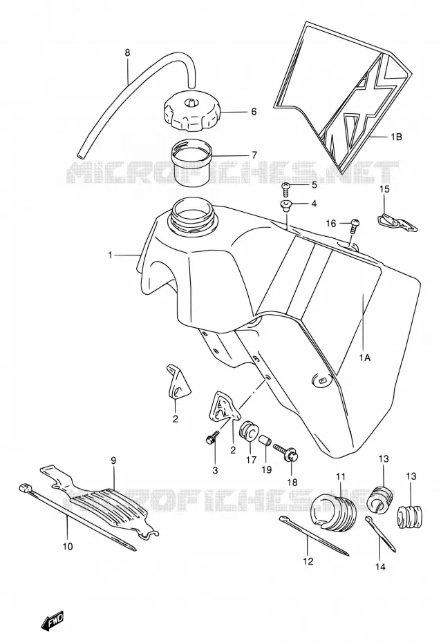 RESERVOIR D'ESSENCE Suzuki MOTO 250 RMX 1998  RMX250 W