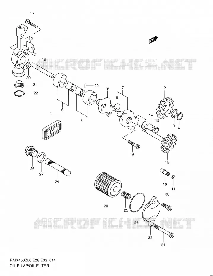 POMPE A HUILE Suzuki MOTO 450 RMX 2011  RMX450Z L0 (E03,E28,E33)