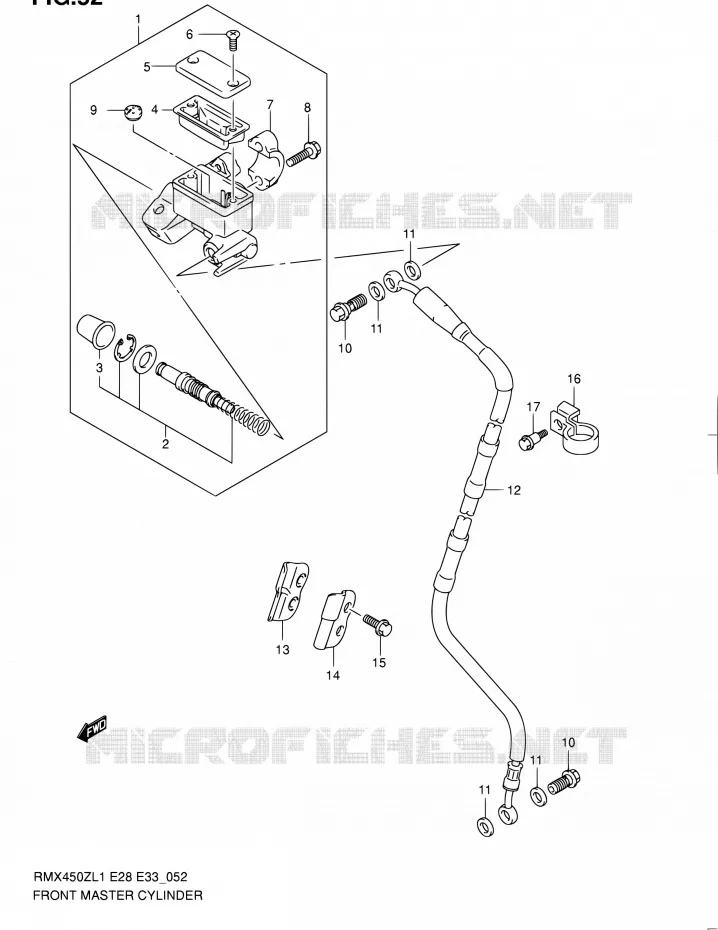 MAITRE CYLINDRE AVANT Suzuki MOTO 450 RMX 2012  RMX450Z L1 (E03,E28,E33)