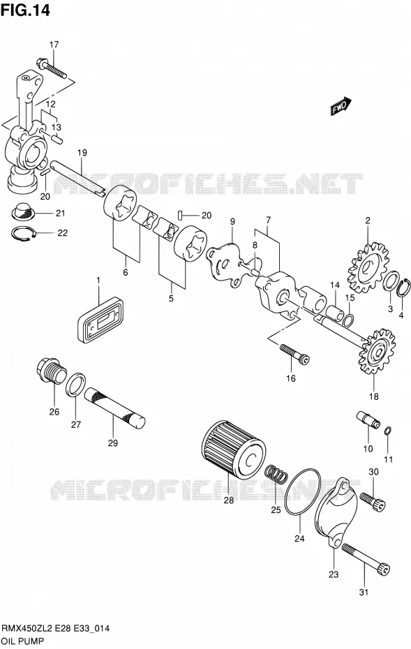 POMPE A HUILE Suzuki MOTO 450 RMX 2012  RMX450ZL2(E03,E28,E33)
