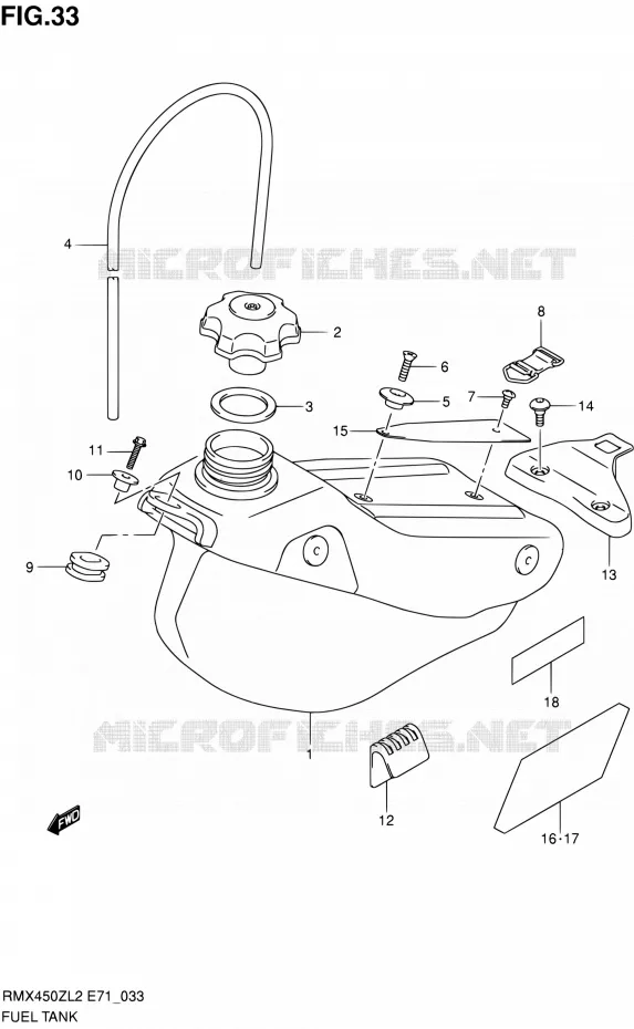 RESERVOIR D'ESSENCE Suzuki MOTO 450 RMX 2012  RMX450ZL2(E71)
