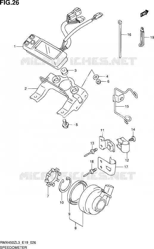 COMPTEUR Suzuki MOTO 450 RMX 2012  RMX450Z L3 (E19)