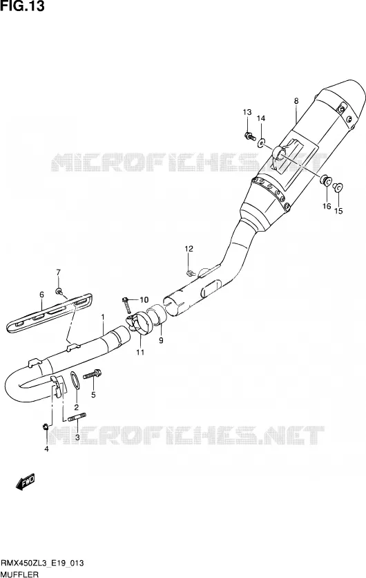SILENCIEUX Suzuki MOTO 450 RMX 2013  RMX450Z L3 (E19)