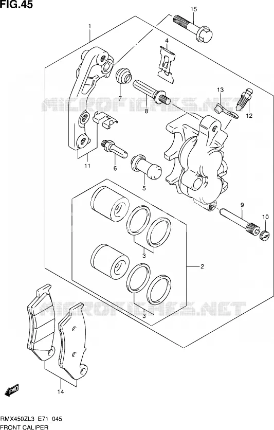 ETRIER DE FREIN AVANT Suzuki MOTO 450 RMX 2013  RMX450Z L3 (E71)