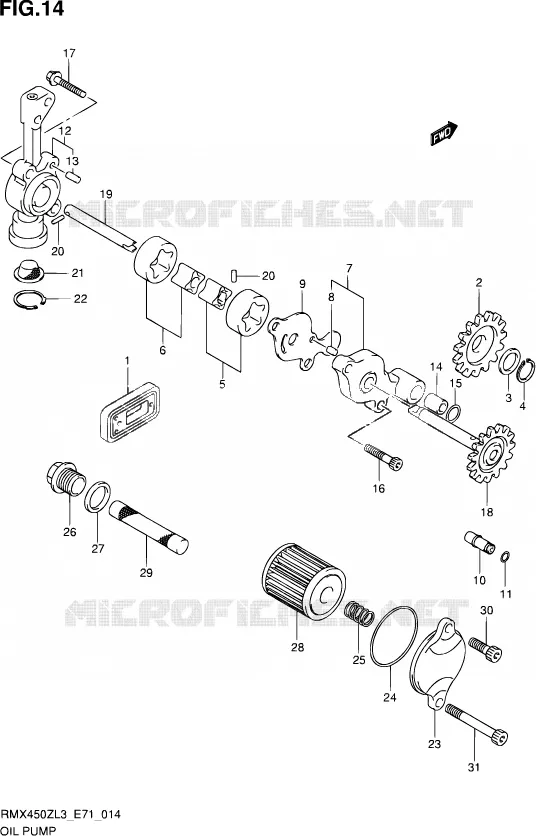 POMPE A HUILE Suzuki MOTO 450 RMX 2013  RMX450Z L3 (E71)