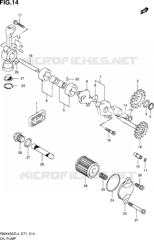 POMPE A HUILE Suzuki MOTO 450 RMX 2014  RMX450Z L4 (E71)