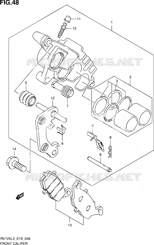 ETRIER DE FREIN AVANT Suzuki MOTO 125 VAN-VAN 2013  RV125 L3 (E02)