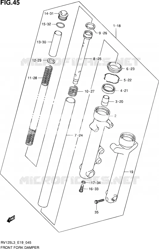 FOURCHE Suzuki MOTO 125 VAN-VAN 2013  RV125 L3 (E02)