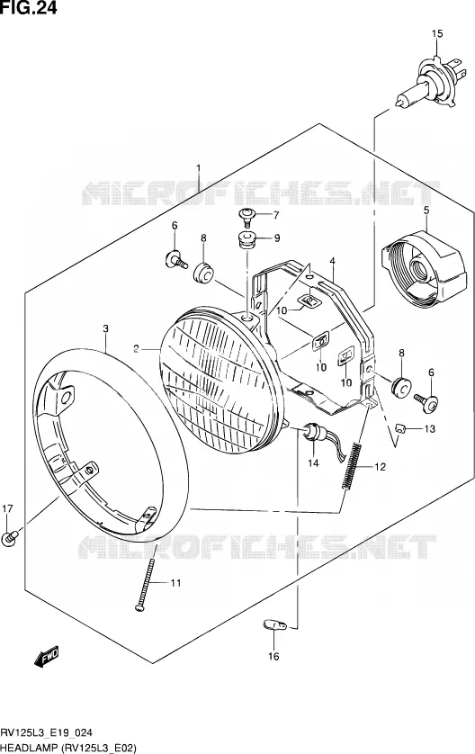 PHARE (RV125L3 E02) Suzuki MOTO 125 VAN-VAN 2013  RV125 L3 (E02)