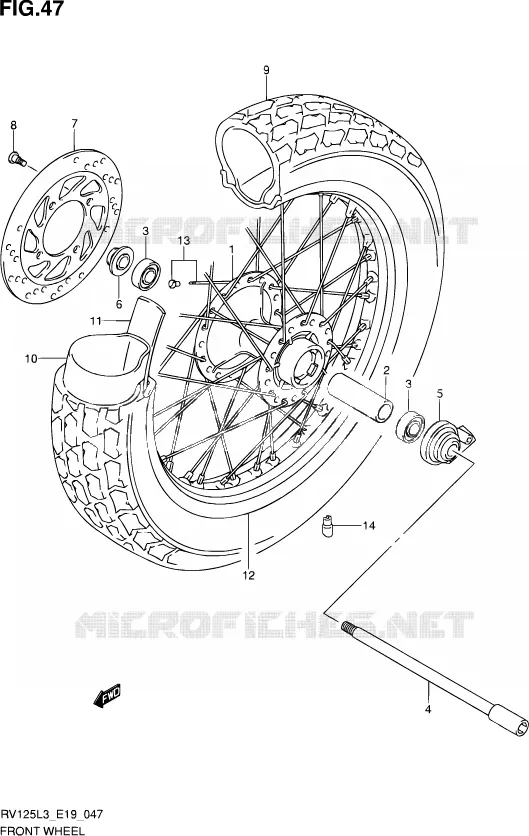 ROUE AVANT Suzuki MOTO 125 VAN-VAN 2013  RV125 L3 (E02)