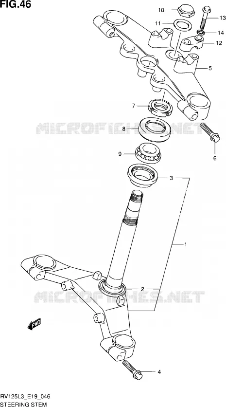 COLONNE DE DIRECTION Suzuki MOTO 125 VAN-VAN 2015  RV125 L3 (E19)
