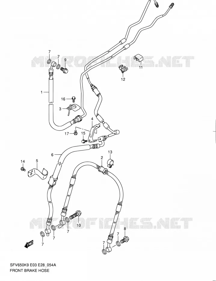 DURITE DE FREIN AVANT (SFV650AL0) Suzuki MOTO 650 GLADIUS 2009  SFV650 K9 (E03,E28,E33)