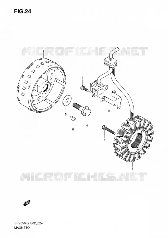 ALLUMAGE ROTOR - STATOR Suzuki MOTO 650 GLADIUS 2009  SFV650K9(E24)