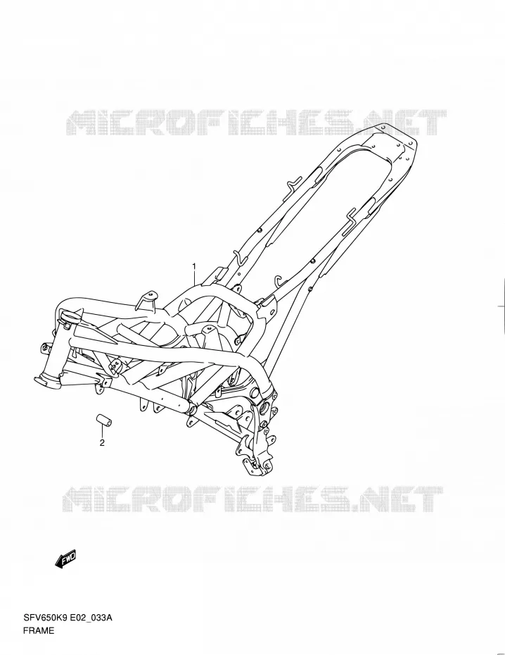 CADRE (MODEL L0) Suzuki MOTO 650 GLADIUS 2010  SFV650L0(E19)
