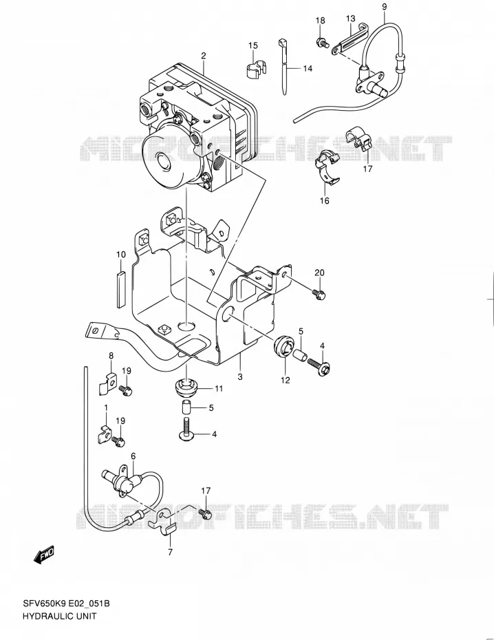 SYSTÈME ABS (SFV650AK9/UAK9/AL0/UAL0) Suzuki MOTO 650 GLADIUS 2010  SFV650L0(E19)