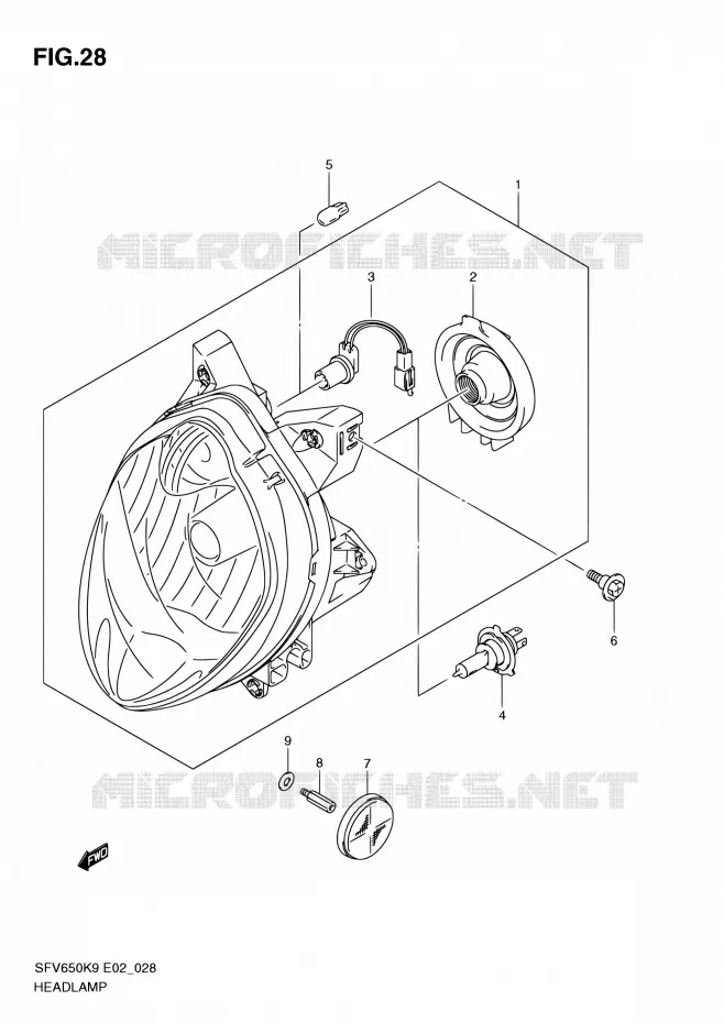 PHARE Suzuki MOTO 650 GLADIUS 2010  SFV650L0(E24)