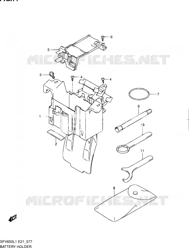 BAC A BATTERIE - OUTILS (SFV650L1 E24) Suzuki MOTO 650 GLADIUS 2011  SFV650L1(E24)
