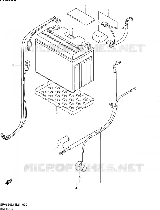 BATTERIE (SFV650UAL1 E21) Suzuki MOTO 650 GLADIUS 2011  SFV650L1(E24)