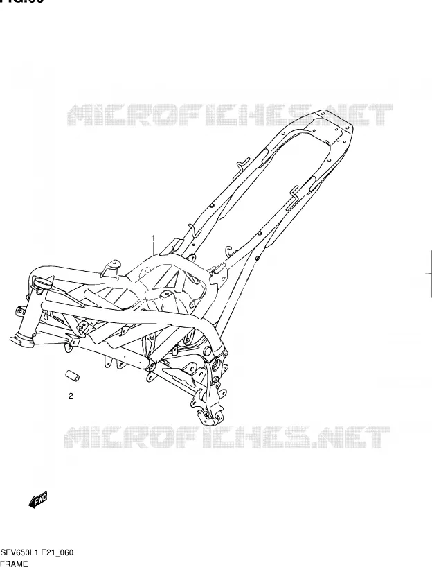 CADRE (SFV650AL1 E21) Suzuki MOTO 650 GLADIUS 2011  SFV650L1(E24)