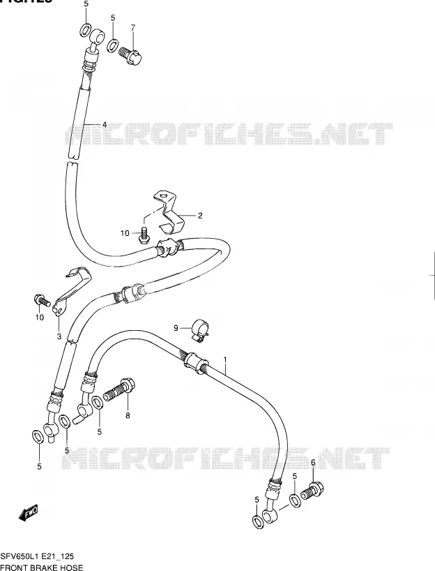 DURITE DE FREIN AVANT (SFV650L1 E21) Suzuki MOTO 650 GLADIUS 2011  SFV650L1(E24)