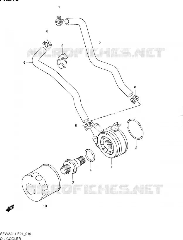 RADIATEUR D'HUILE Suzuki MOTO 650 GLADIUS 2011  SFV650L1(E24)