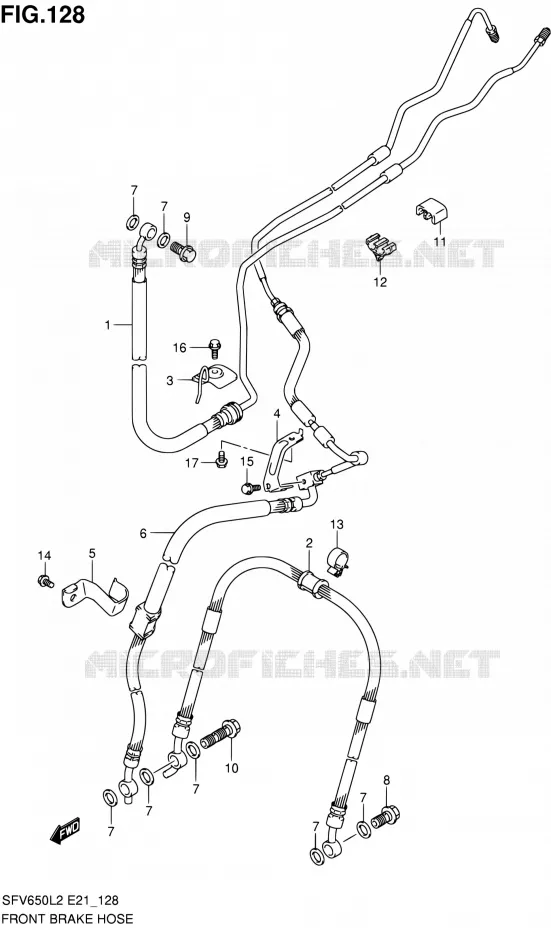 DURITE DE FREIN AVANT (SFV650AL2 E21) Suzuki MOTO 650 GLADIUS 2012  SFV650L2(E21)