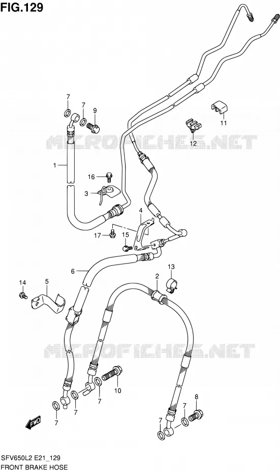 DURITE DE FREIN AVANT (SFV650UAL2 E21) Suzuki MOTO 650 GLADIUS 2012  SFV650L2(E21)