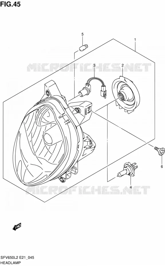 PHARE (SFV650UL2 E21) Suzuki MOTO 650 GLADIUS 2012  SFV650L2(E21)