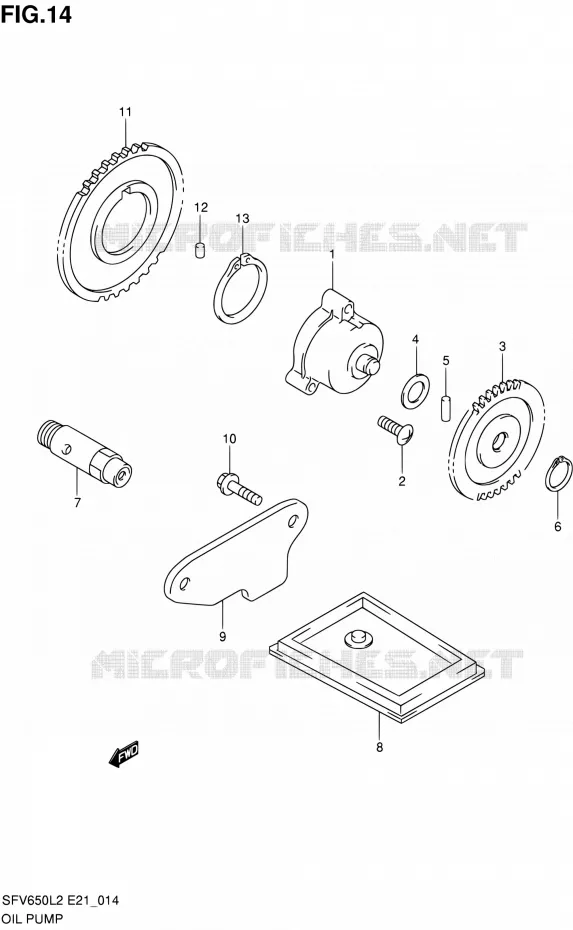 POMPE A HUILE Suzuki MOTO 650 GLADIUS 2012  SFV650L2(E21)