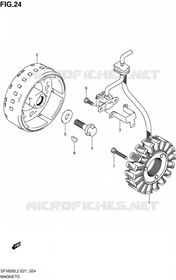 ALLUMAGE ROTOR - STATOR Suzuki MOTO 650 GLADIUS 2012  SFV650L2(E24)