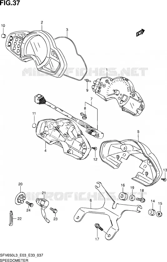 COMPTEUR (SFV650AL3 E33) Suzuki MOTO 650 GLADIUS 2013  SFV650 L3 (E03,E28,E33)