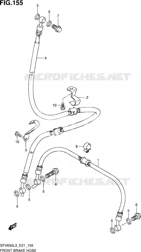 DURITE DE FREIN AVANT (SFV650L3 E21) Suzuki MOTO 650 GLADIUS 2013  SFV650 L3 (E21)