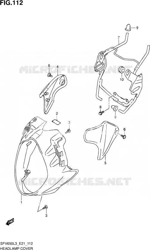 SUPPORT - CARENAGES DE PHARE Suzuki MOTO 650 GLADIUS 2013  SFV650 L3 (E21)