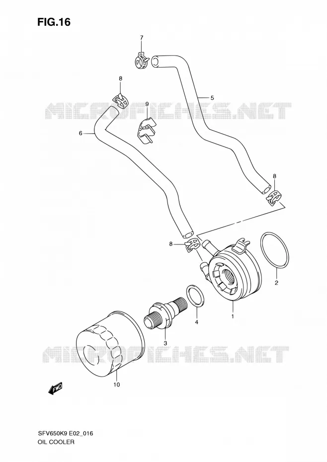 RADIATEUR D'HUILE Suzuki MOTO 650 GLADIUS 2009  SFV650AK9(E19,E24)