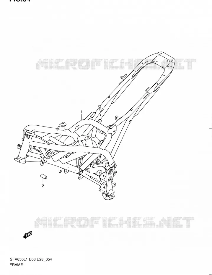 CADRE (SFV650L1 E03) Suzuki MOTO 650 GLADIUS 2011  SFV650A L1 (E03,E28,E33)