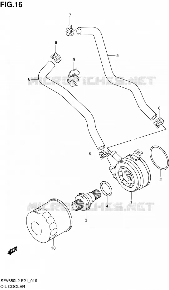 RADIATEUR D'HUILE Suzuki MOTO 650 GLADIUS 2012  SFV650AL2(E21)
