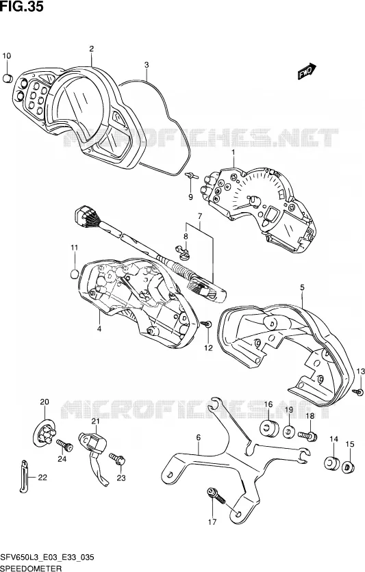 COMPTEUR (SFV650L3 E03) Suzuki MOTO 650 GLADIUS 2013  SFV650A L3 (E03,E28,E33)