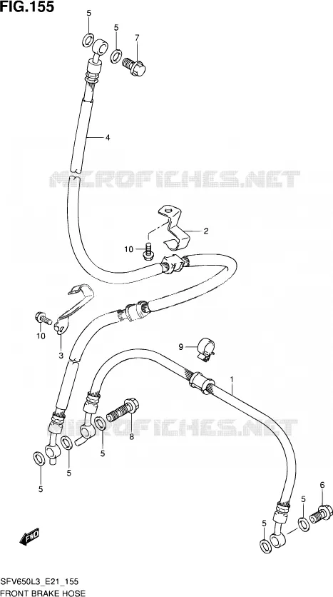 DURITE DE FREIN AVANT (SFV650L3 E21) Suzuki MOTO 650 GLADIUS 2014  SFV650A L3 (E21)