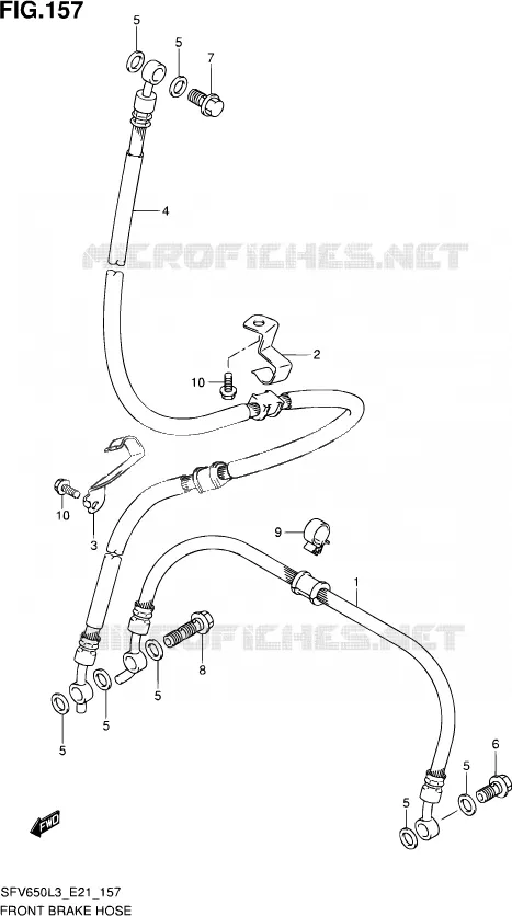 DURITE DE FREIN AVANT (SFV650UL3 E21) Suzuki MOTO 650 GLADIUS 2014  SFV650A L3 (E21)