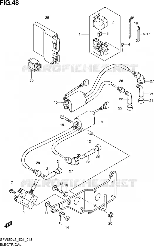 PARTIE ELECTRIQUE (SFV650UL3 E21) Suzuki MOTO 650 GLADIUS 2014  SFV650A L3 (E21)