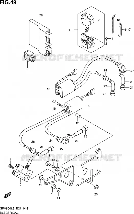 PARTIE ELECTRIQUE (SFV650UL3 E24) Suzuki MOTO 650 GLADIUS 2014  SFV650A L3 (E21)