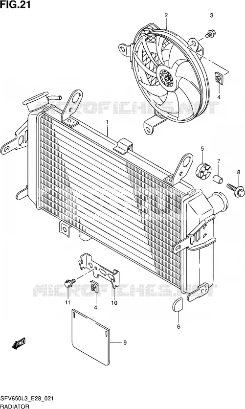 RADIATEUR Suzuki MOTO 650 GLADIUS 2013  SFV650A L3 (E28)