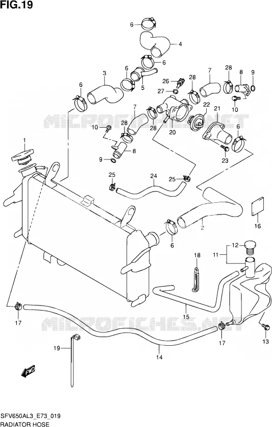 DURITE DE RADIATEUR Suzuki MOTO 650 GLADIUS 2013  SFV650A L3 (E73)