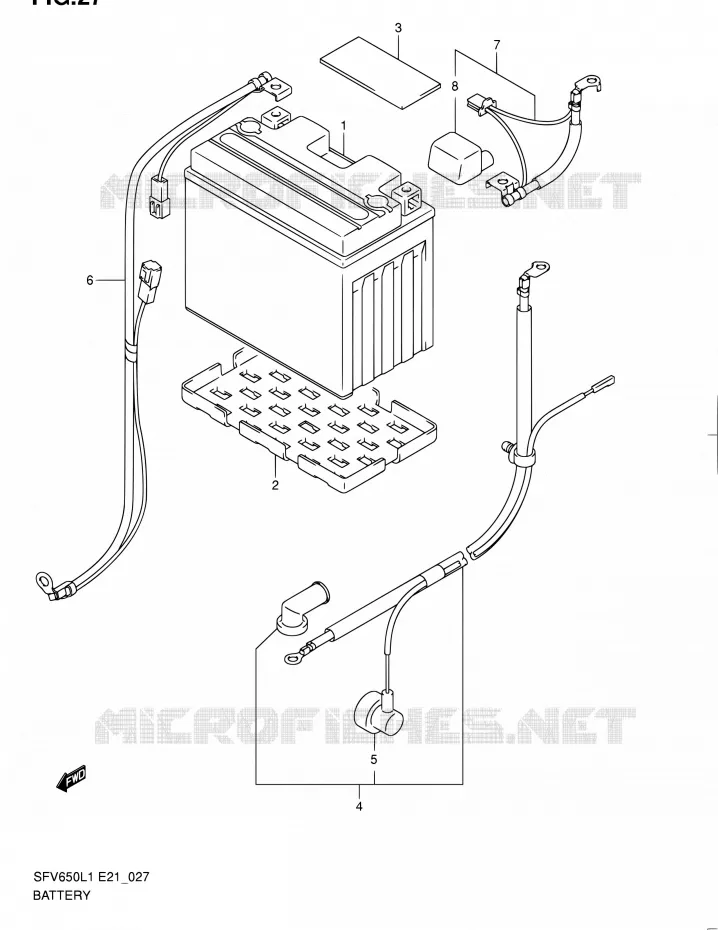 BATTERIE (SFV650AL1 E21) Suzuki MOTO 650 GLADIUS 2011  SFV650UL1(E24)