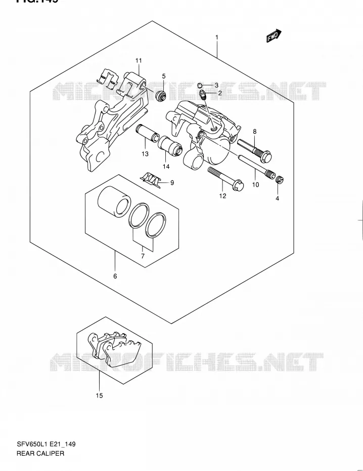 ETRIER DE FREIN ARRIERE (SFV650UL1 E24) Suzuki MOTO 650 GLADIUS 2011  SFV650UL1(E24)