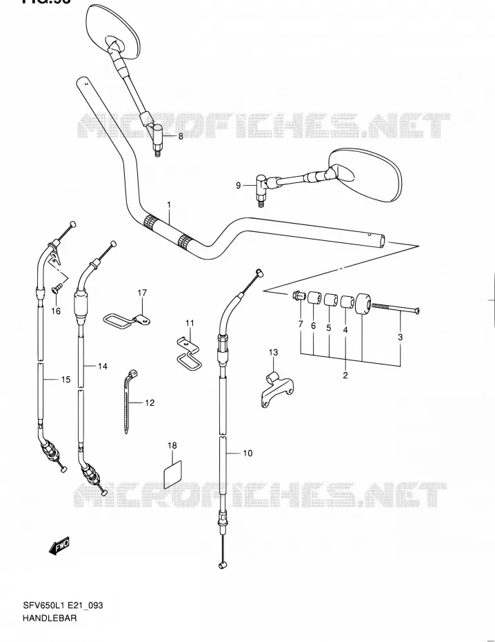 GUIDON (SFV650UL1 E24) Suzuki MOTO 650 GLADIUS 2011  SFV650UL1(E24)