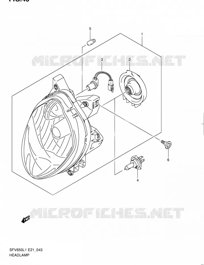 PHARE (SFV650L1 E21) Suzuki MOTO 650 GLADIUS 2011  SFV650UL1(E24)
